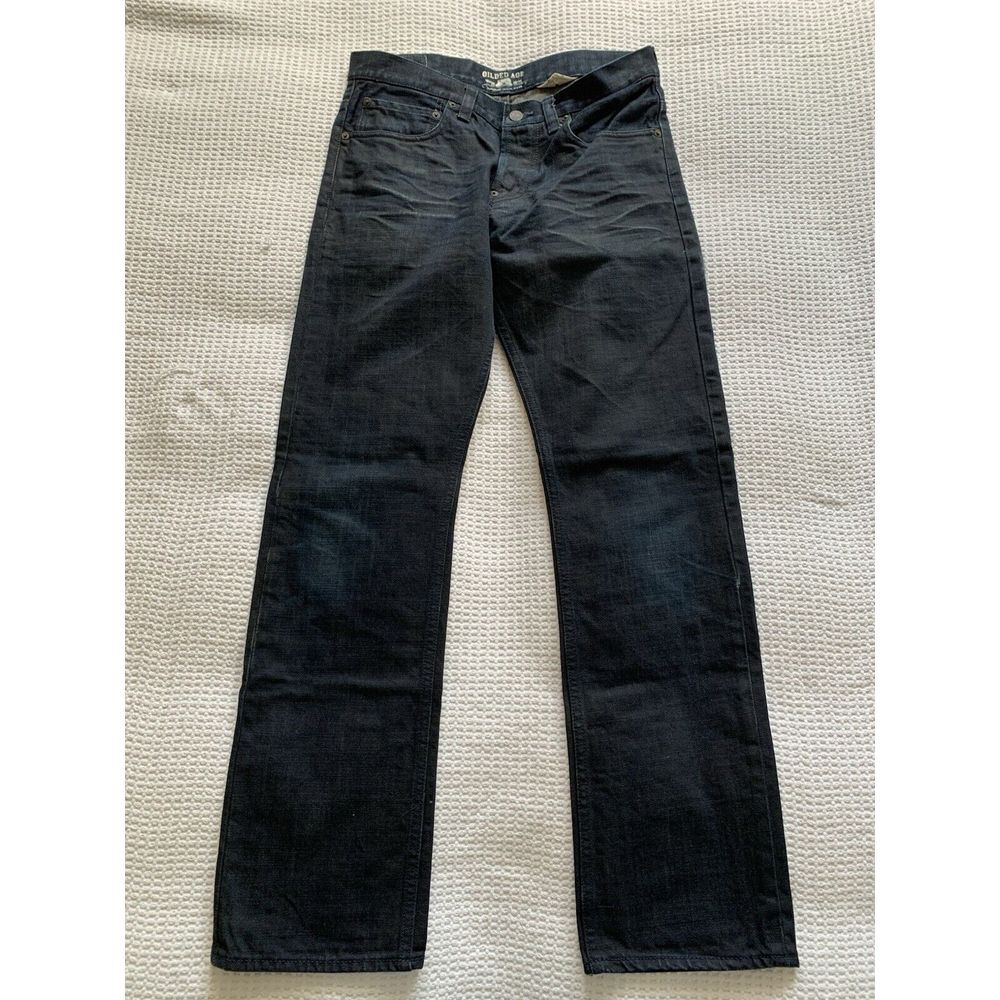Rare GILDED AGE Mens‎ Jeans Made in Japan Dark Gotham  GA 1008-F Savalged Denim